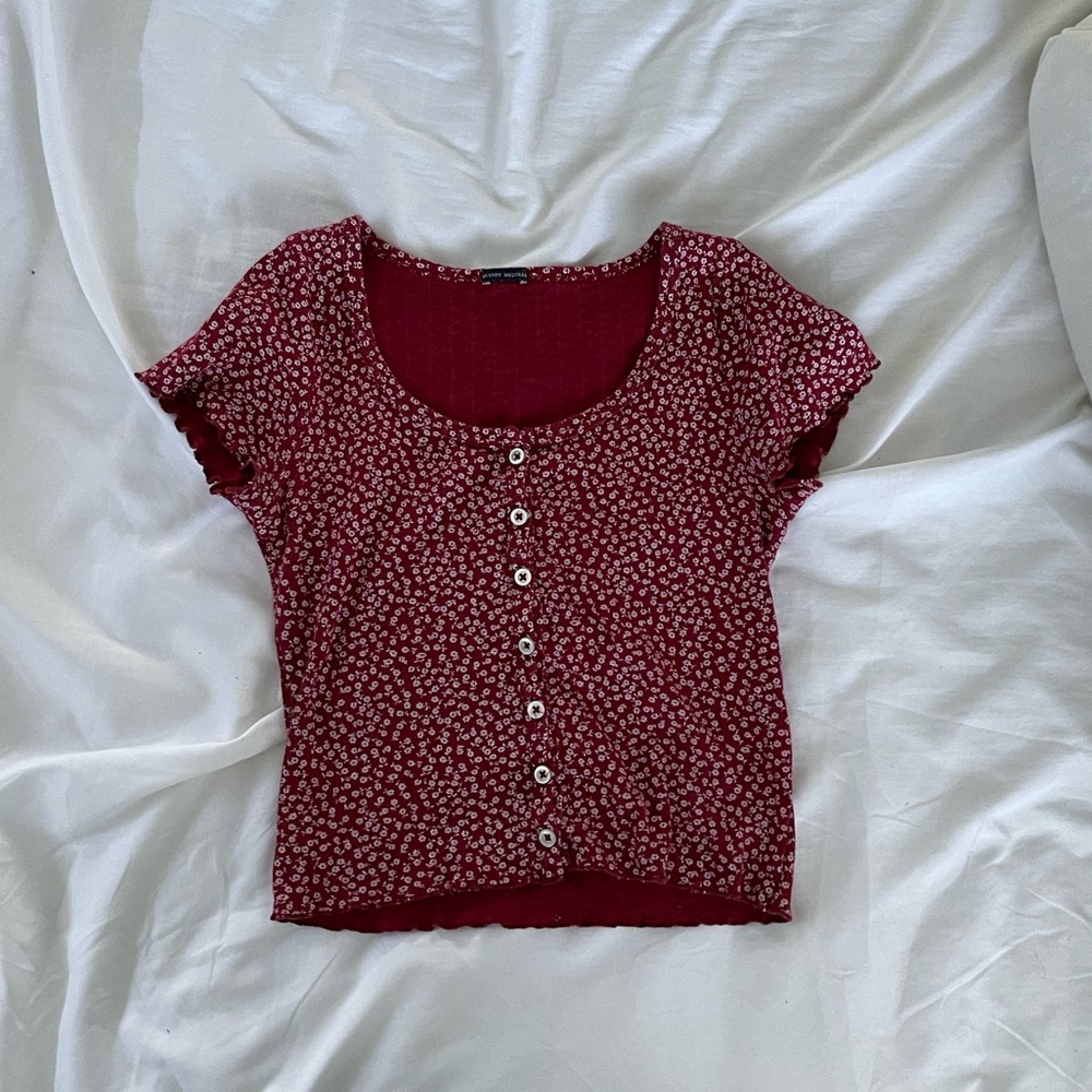 Brandy Melville red button up top